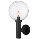 Laurent Outdoor Wall Sconce - Black / Clear Seedy