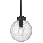 Laurent Outdoor Pendant - Black / Clear Seedy