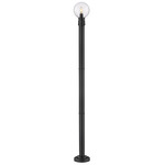 Laurent Outdoor Post Light with Round Post/Stepped Base - Black / Clear Seedy