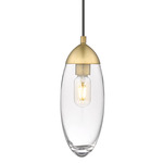 Arden Pendant - Rubbed Brass / Clear