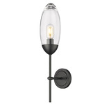 Arden Wall Sconce - Matte Black / Clear