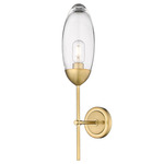 Arden Wall Sconce - Rubbed Brass / Clear