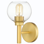 Sutton Wall Sconce - Brushed Gold / Clear