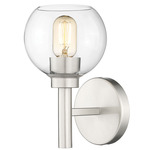 Sutton Wall Sconce - Brushed Nickel / Clear