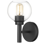 Sutton Wall Sconce - Matte Black / Clear