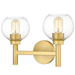 Sutton Bathroom Vanity Light - Brushed Gold / Clear