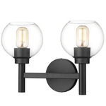 Sutton Bathroom Vanity Light - Matte Black / Clear