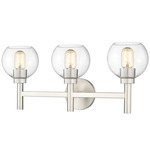 Sutton Bathroom Vanity Light - Brushed Nickel / Clear