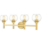 Sutton Bathroom Vanity Light - Brushed Gold / Clear