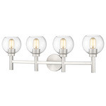 Sutton Bathroom Vanity Light - Brushed Nickel / Clear