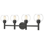 Sutton Bathroom Vanity Light - Matte Black / Clear