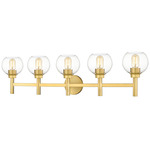 Sutton Bathroom Vanity Light - Brushed Gold / Clear