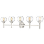 Sutton Bathroom Vanity Light - Brushed Nickel / Clear