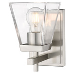 Lauren Wall Sconce - Brushed Nickel / Clear
