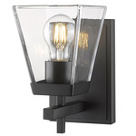 Lauren Wall Sconce - Matte Black / Clear