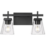 Lauren Bathroom Vanity Light - Matte Black / Clear