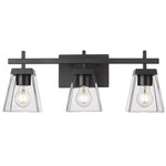 Lauren Bathroom Vanity Light - Matte Black / Clear