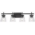 Lauren Bathroom Vanity Light - Matte Black / Clear