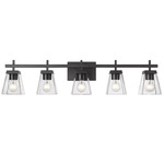 Lauren Bathroom Vanity Light - Matte Black / Clear