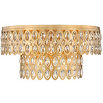 Dealey Tiered Ceiling Light - Heirloom Brass / Clear