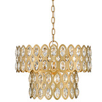 Dealey Tiered Chandelier - Heirloom Brass / Clear