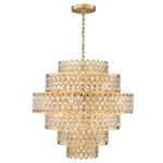 Dealey Tiered Chandelier - Heirloom Brass / Clear