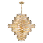 Dealey Tiered Chandelier - Heirloom Brass / Clear