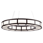 Carlyle Metro 3000K Chandelier - Burnished Bronze / White Glass