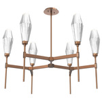 Aalto 3000K Round Belvedere Chandelier - Burnished Bronze / Optic Ribbed Clear