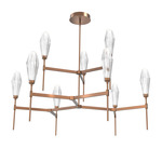 Aalto Round Belvedere Chandelier - Burnished Bronze / Optic Ribbed Clear