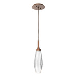 Aalto 3000K Pendant - Burnished Bronze / Optic Ribbed Clear