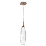 Aalto 3000K Pendant - Burnished Bronze / Optic Ribbed Clear