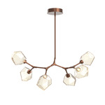 Gem Modern Branch Chandelier - Burnished Bronze / Amber