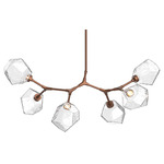 Gem Modern Branch Chandelier - Burnished Bronze / Clear