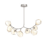 Gem Modern Branch Chandelier - Metallic Beige Silver / Amber