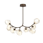 Gem Modern Branch Chandelier - Flat Bronze / Amber