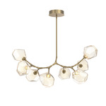 Gem Modern Branch Chandelier - Gilded Brass / Amber