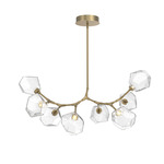 Gem Modern Branch Chandelier - Gilded Brass / Clear