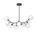 Gem Modern Branch Chandelier - Matte Black / Clear