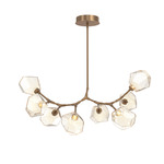 Gem Modern Branch Chandelier - Novel Brass / Amber