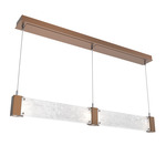 Parallel Straight 3000K Linear Pendant - Burnished Bronze / Clear Granite