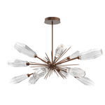 Aalto Oval Starburst Chandelier - Burnished Bronze / Optic Ribbed Clear
