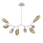 Aalto Linear Modern Branch Chandelier - Beige Silver / Optic Ribbed Bronze