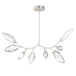 Rock Crystal Modern Branch Chandelier - Beige Silver / Chilled Clear