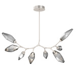 Rock Crystal Modern Branch Chandelier - Beige Silver / Chilled Smoke