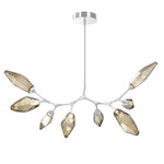 Rock Crystal Modern Branch Chandelier - Classic Silver / Chilled Bronze