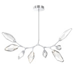 Rock Crystal Modern Branch Chandelier - Classic Silver / Chilled Clear