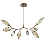 Rock Crystal Modern Branch Chandelier - Flat Bronze / Chilled Bronze