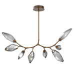 Rock Crystal Modern Branch Chandelier - Flat Bronze / Chilled Smoke