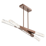 Axis 3000K Pivot Linear Chandelier - Burnished Bronze / Clear Cast Glass